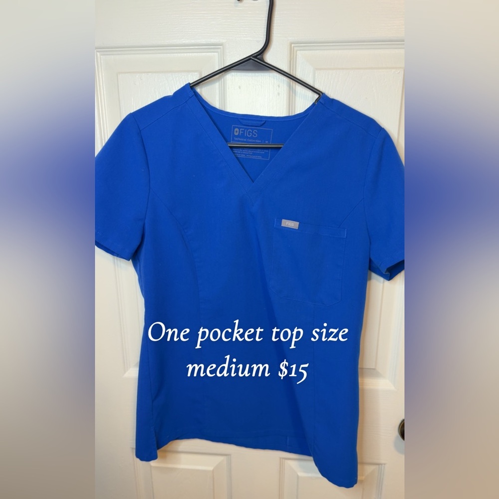 Figs Royal Blue Scrub Top
